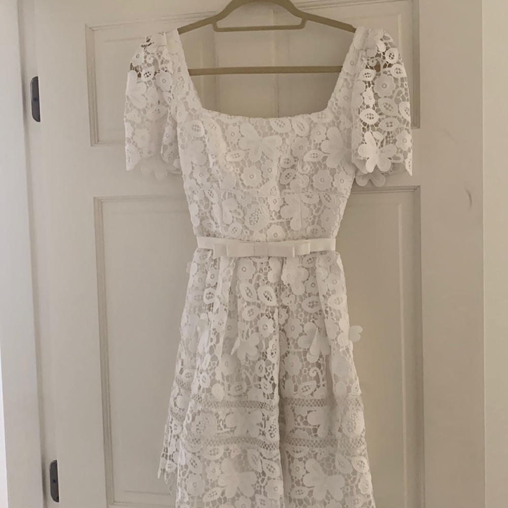 white self portrait size 0 dress
